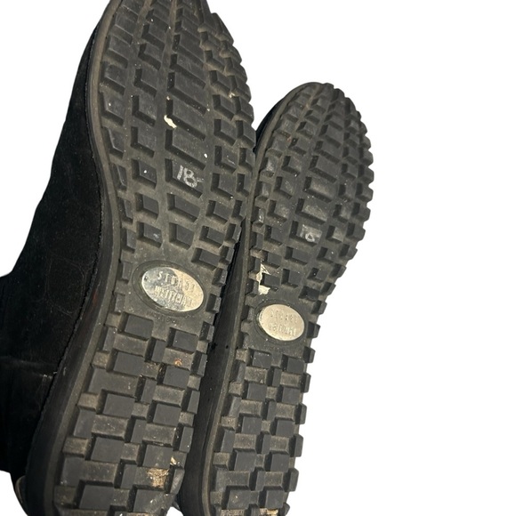 Stuart Weitzman Black Mid Calf Black Suede Pull On Boots Sz 8 - Picture 10 of 13